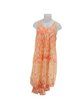 AMERICAN CROWN Women's Sleeveless Orange Abstract Print Dress One Size Fits Most